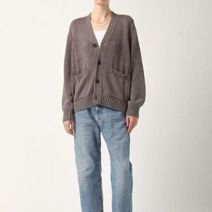 Corridor Acid washed knitted organic cotton unisex fit Cardigan